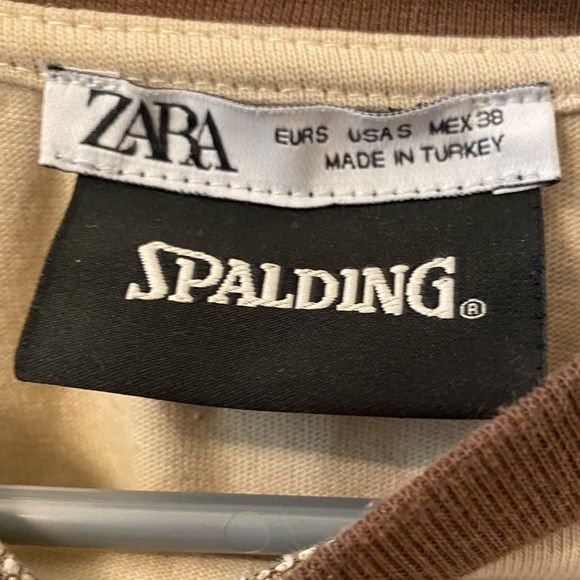 ZARA SPALDING beige, black and brown long sleeve tee - Picture 6 of 7